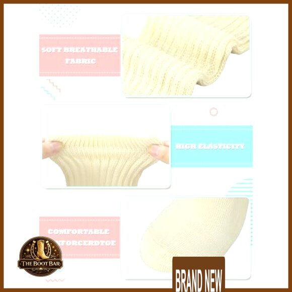 Knee High Slouch Socks Vintage 80s 90s Retro Scrunch Stacked Boot Socks - Picture 5 of 7